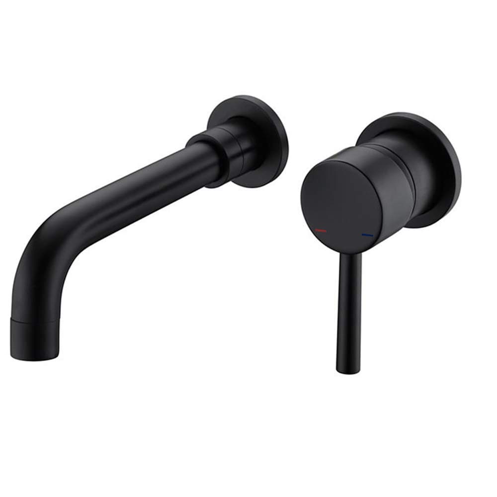 Single-Handle Wall Mount Bathroom Faucet in Matte Black
