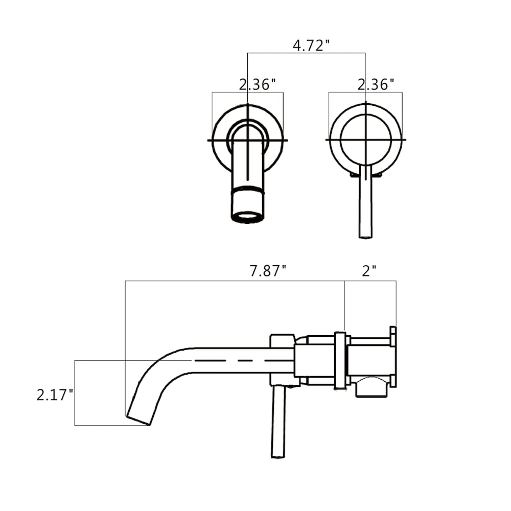 Single-Handle Wall Mount Bathroom Faucet in Matte Black