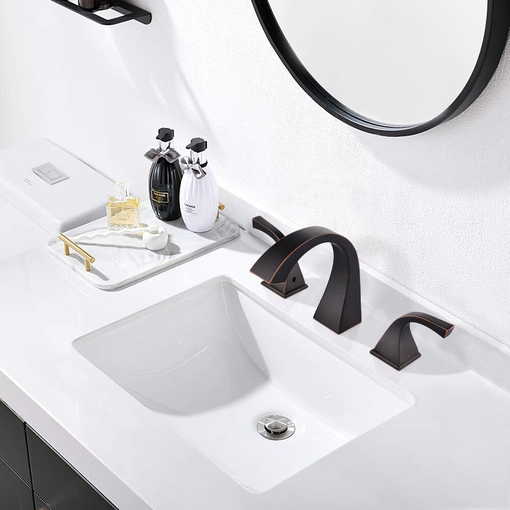 8 in. Widespread 2-Handle Bathroom Faucet with Drain Assembly in Oil Rubbed Bronze