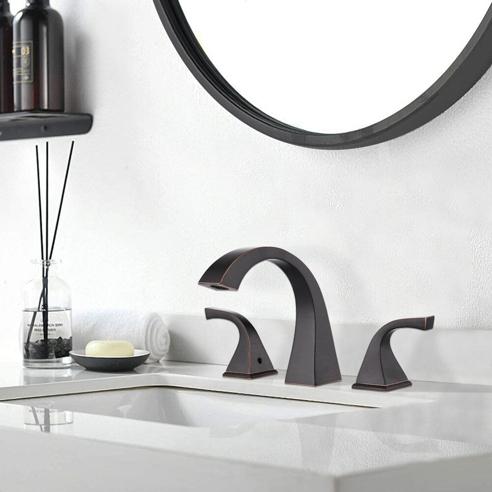 8 in. Widespread 2-Handle Bathroom Faucet with Drain Assembly in Oil Rubbed Bronze