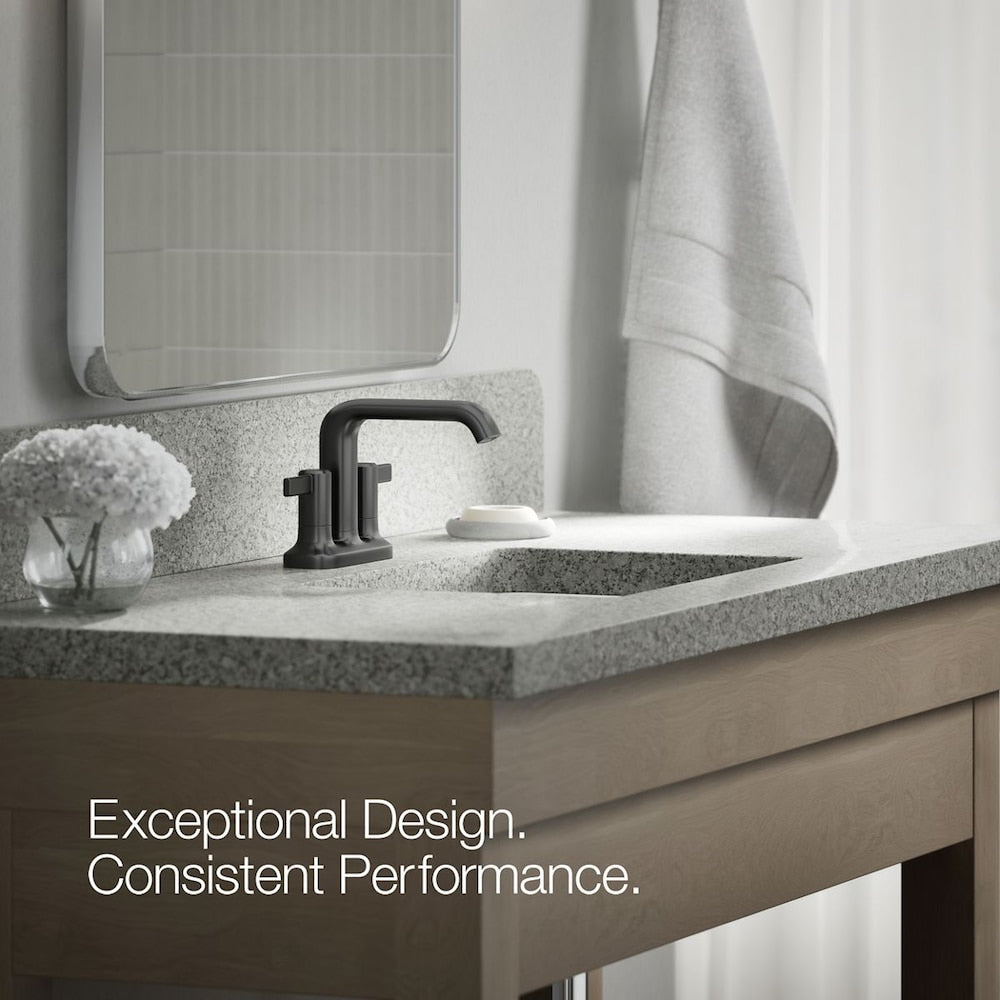 Ashan Centerset 2-Handle Bathroom Sink Faucet in Black