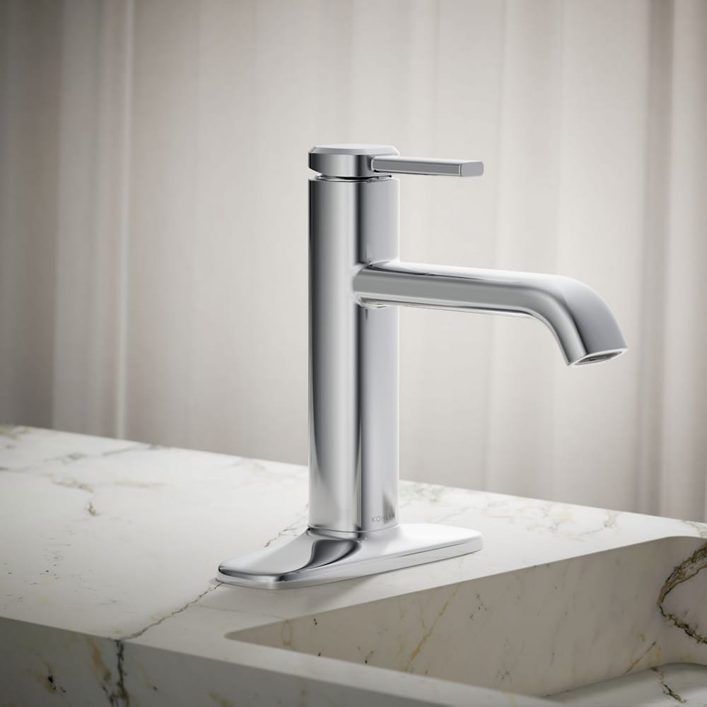 Robinet de lavabo de salle de bain à 1 poignée Ashan en chrome