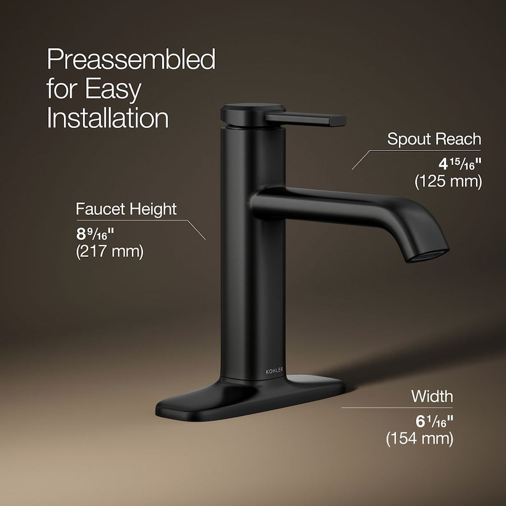 Ashan 1-Handle Bathroom Sink Faucet in Black