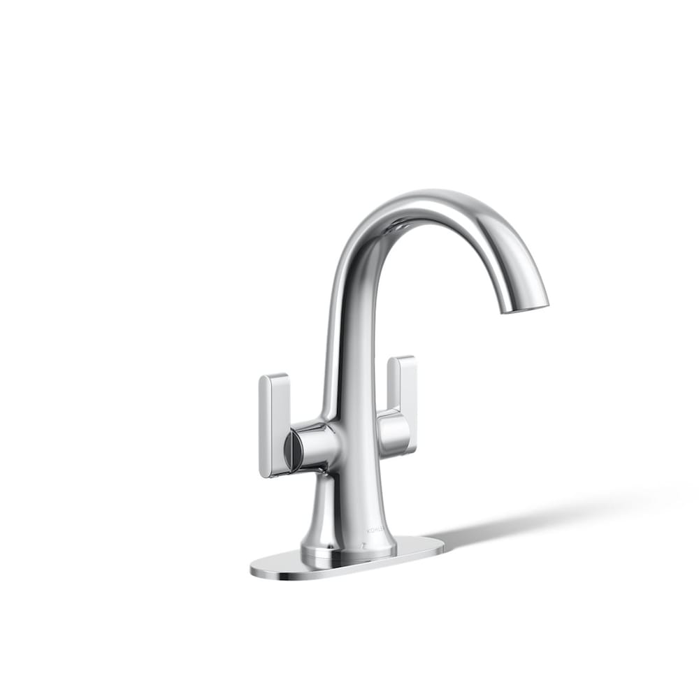 Robinet de lavabo de salle de bain monobloc Setra à 2 poignées en chrome