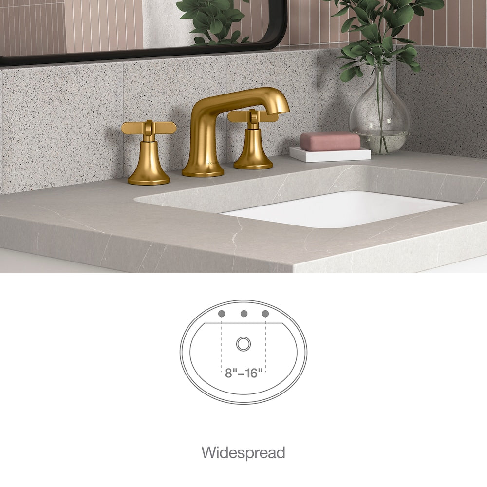 Robinet de lavabo de salle de bains à 2 poignées avec poignées croisées Setra en or