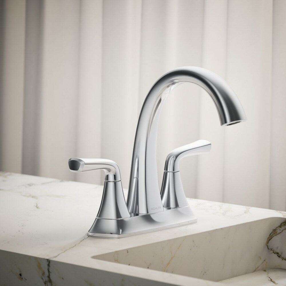 Robinet de lavabo de salle de bain à 2 poignées Sundae Centerset en chrome