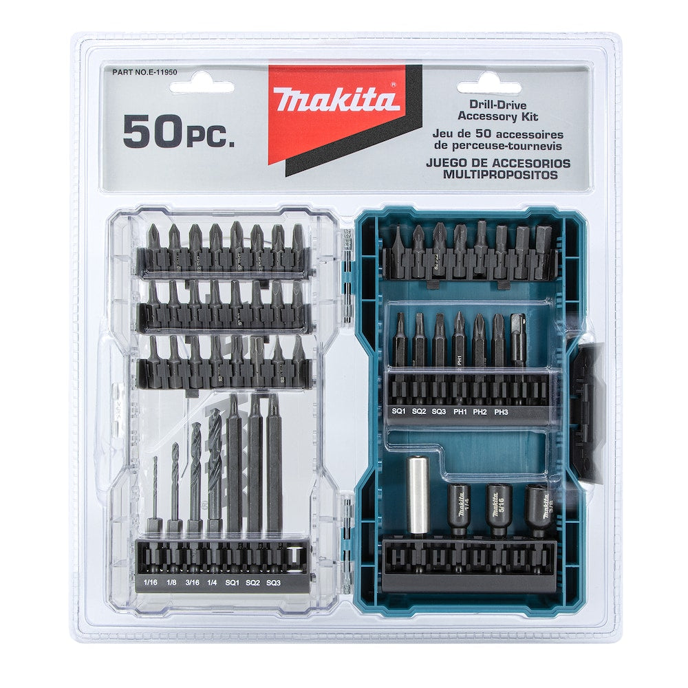 Kit d'accessoires pour perceuse/embout d'entraînement, 50 pièces