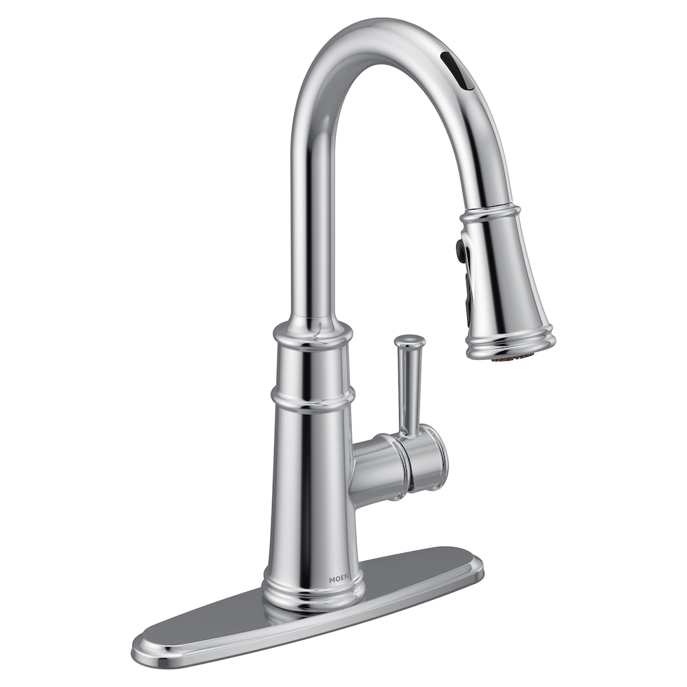 Robinet de cuisine à tirette à commande vocale sans contact intelligent Belfield en chrome