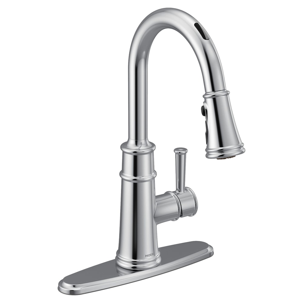 Robinet de cuisine à tirette à commande vocale sans contact intelligent Belfield en chrome