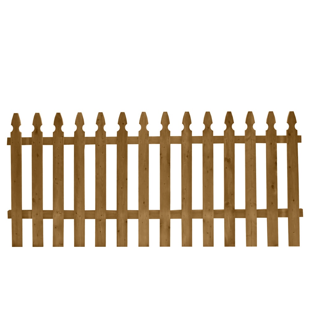 3.5 ft. x 8 ft. PT Wood French Gothic Space Picket Fence Panel