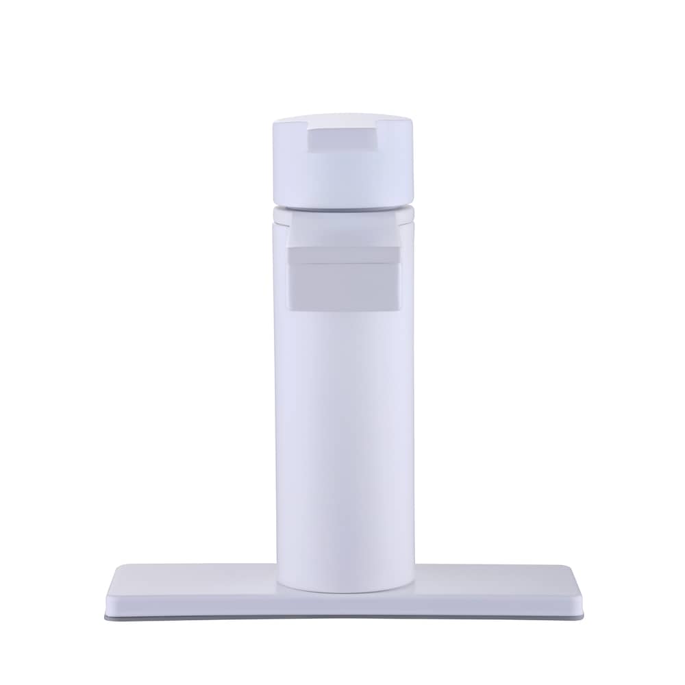 Robinet de salle de bain moderne à un trou et à poignée unique à arc bas en blanc mat
