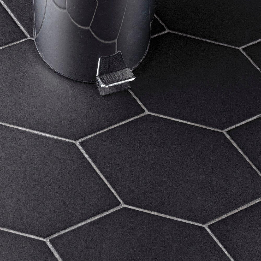 Textile Basic Kayak Black 6-1/2 in. x 12-1/2 in. Porcelain Floor and Wall Tile (8.4 sq. ft./Case)