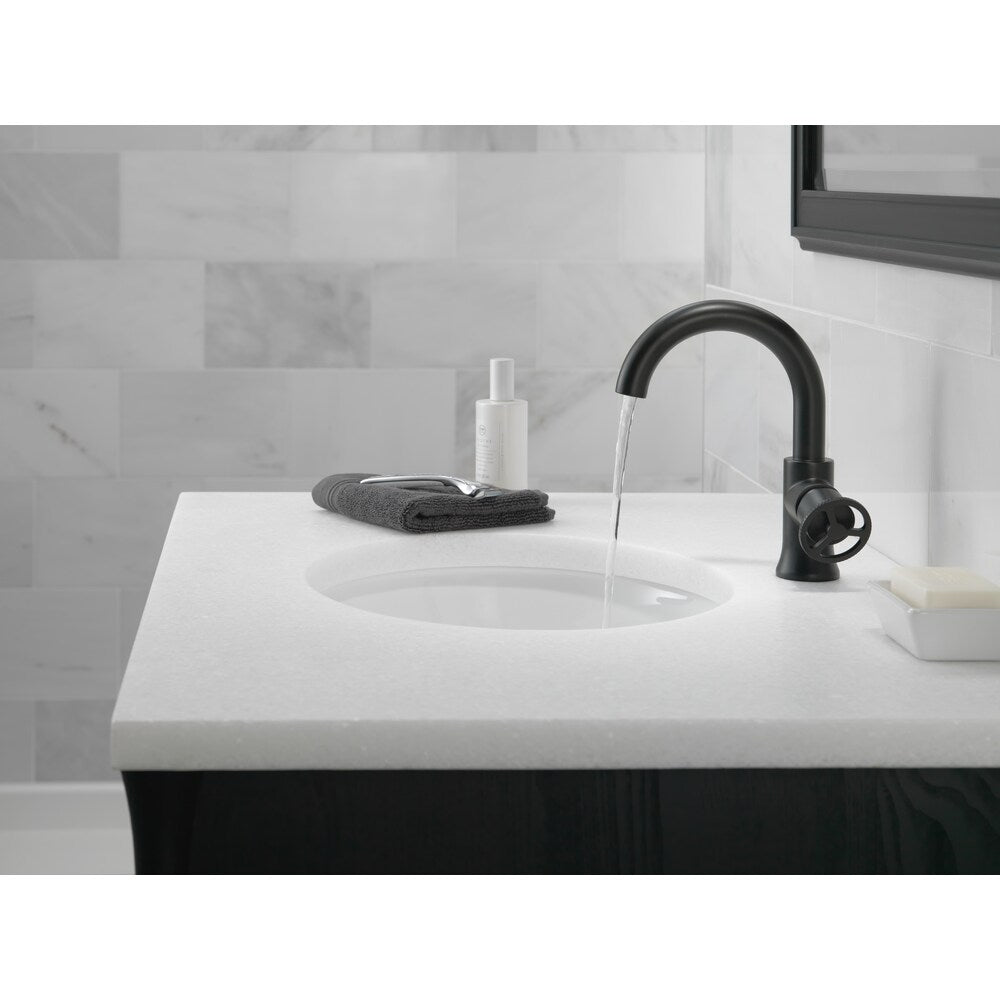 Trinsic Single Handle Single Hole Watersense Bathroom Faucet with Metal Pop-Up Assembly in Black