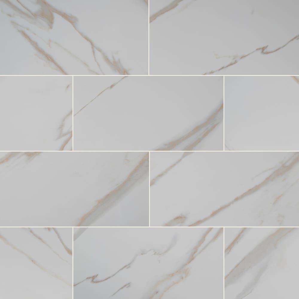 Take Home Tile Sample - Pietra Calacatta 4 in. x 4 in. Glazed Porcelain Floor and Wall Tile