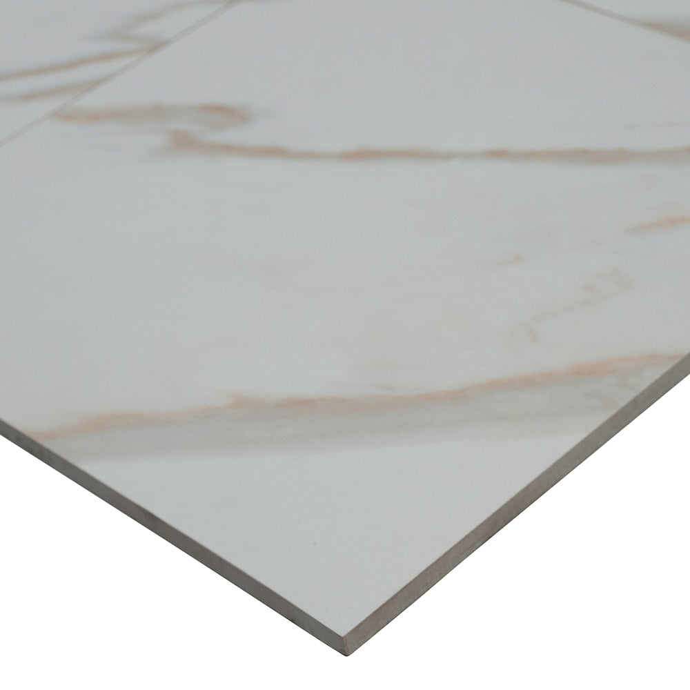 Take Home Tile Sample - Pietra Calacatta 4 in. x 4 in. Glazed Porcelain Floor and Wall Tile