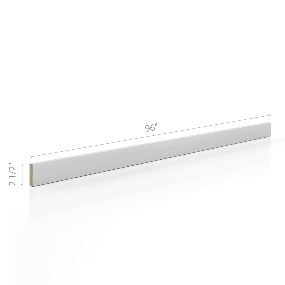 Manchester - Moulure en blanc polaire, MDF, 96 pouces x 2,5 pouces x 0,75 pouce