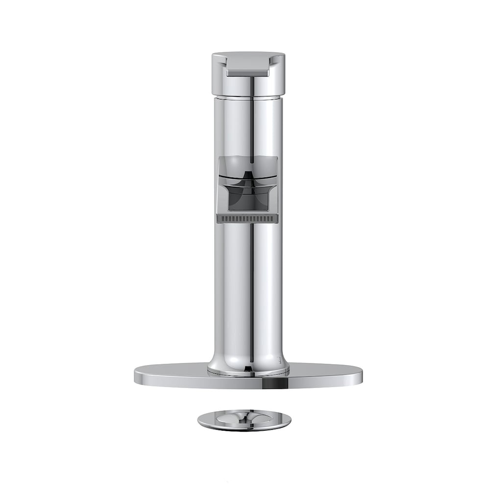 Robinet de salle de bain à poignée unique et trou unique en chrome poli