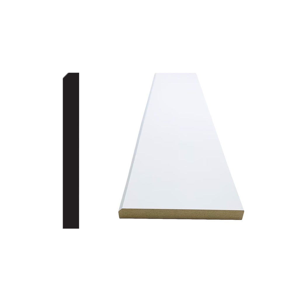 1/2-inch x 4 1/2-inch x 8 ft. MDF Primed Modern Bevel Baseboard