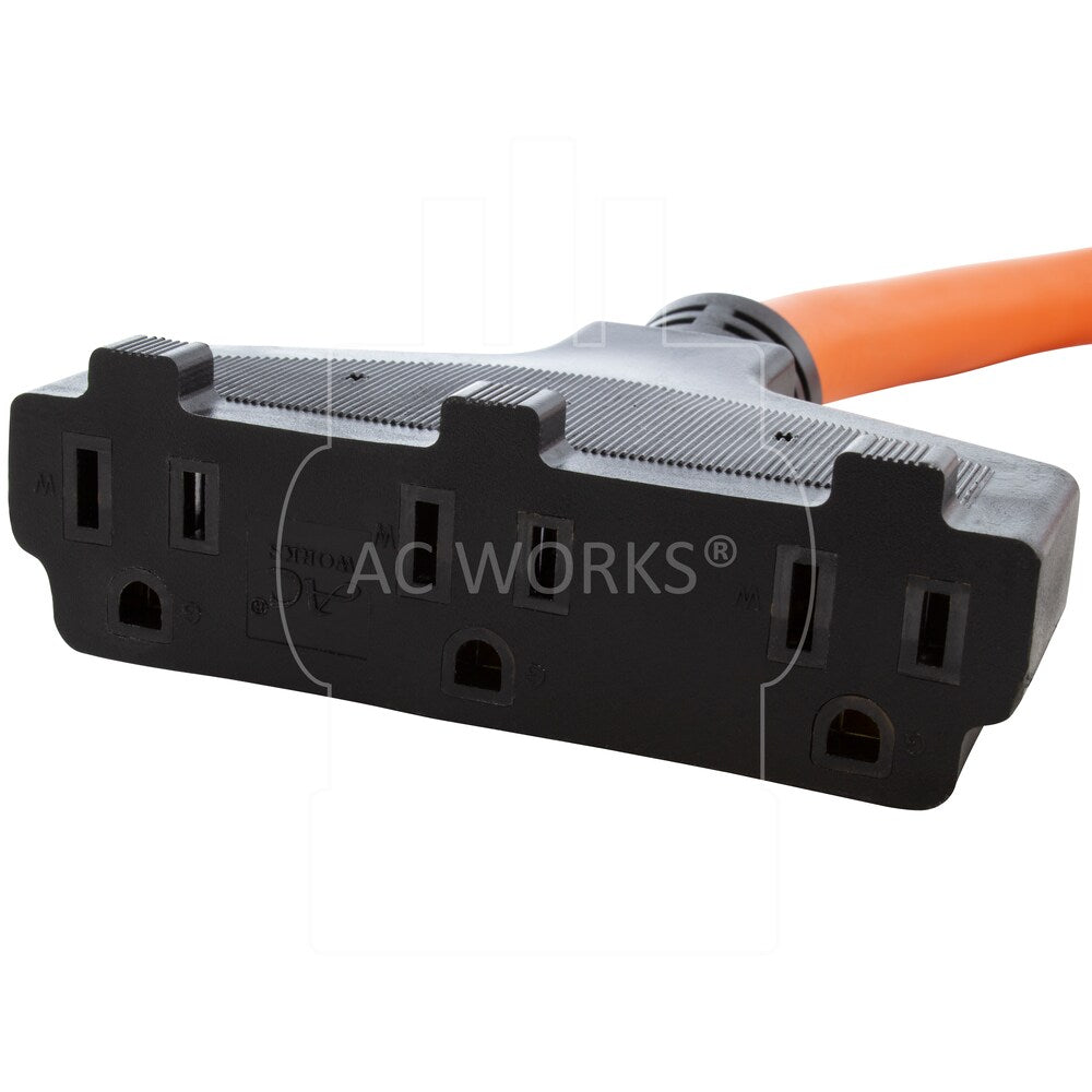25ft 10/3 TT-30P RV/Generator 30A Plug to 3 Household Outlets