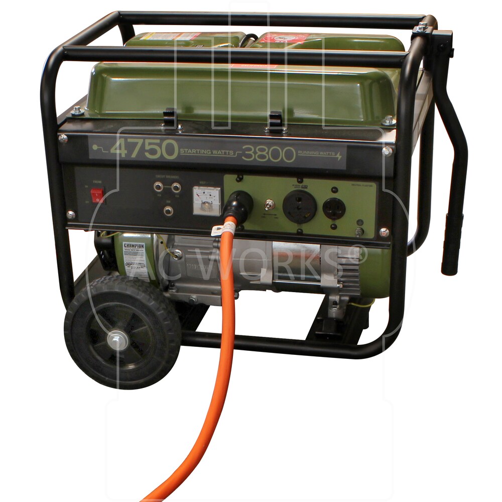 25ft L5-30P 30 Amp 3-Prong Generator Locking Plug to Household Tri-Outlets