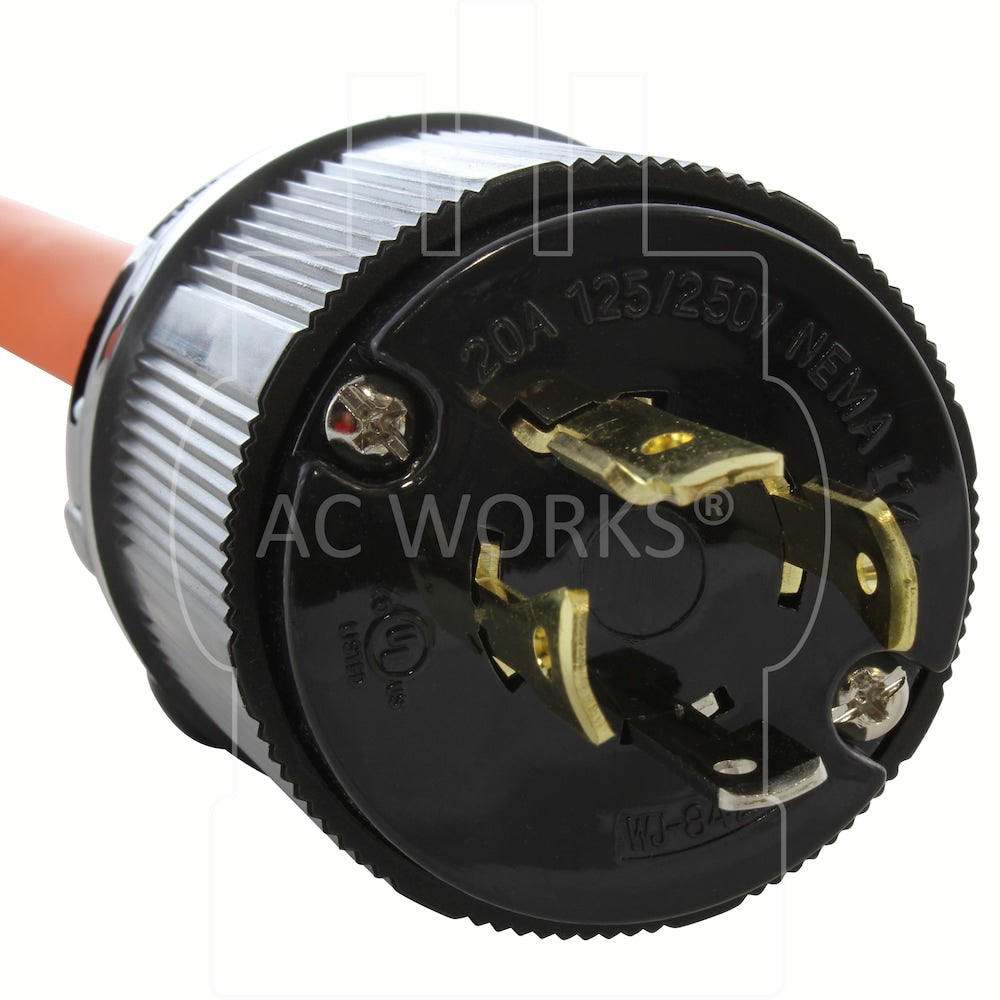 1.5FT L14-20P 20A 4-Prong Locking Plug to (4) Home Outlets with 20A Breaker