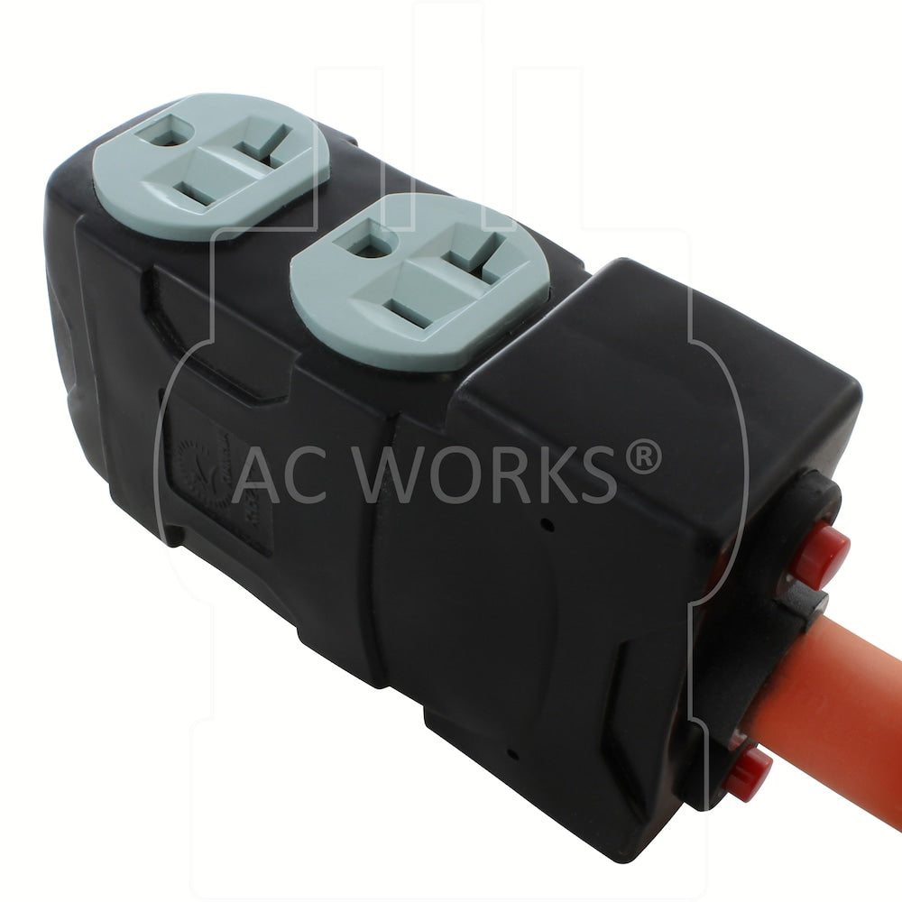 1.5FT L14-20P 20A 4-Prong Locking Plug to (4) Home Outlets with 20A Breaker