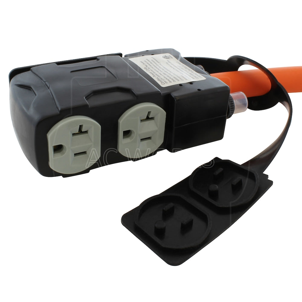 1.5FT L14-20P 20A 4-Prong Locking Plug to (4) Home Outlets with 20A Breaker