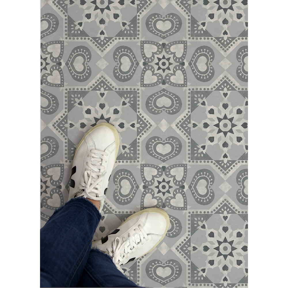 Carreaux de sol autocollants en vinyle Whitney de 12 po x 12 po