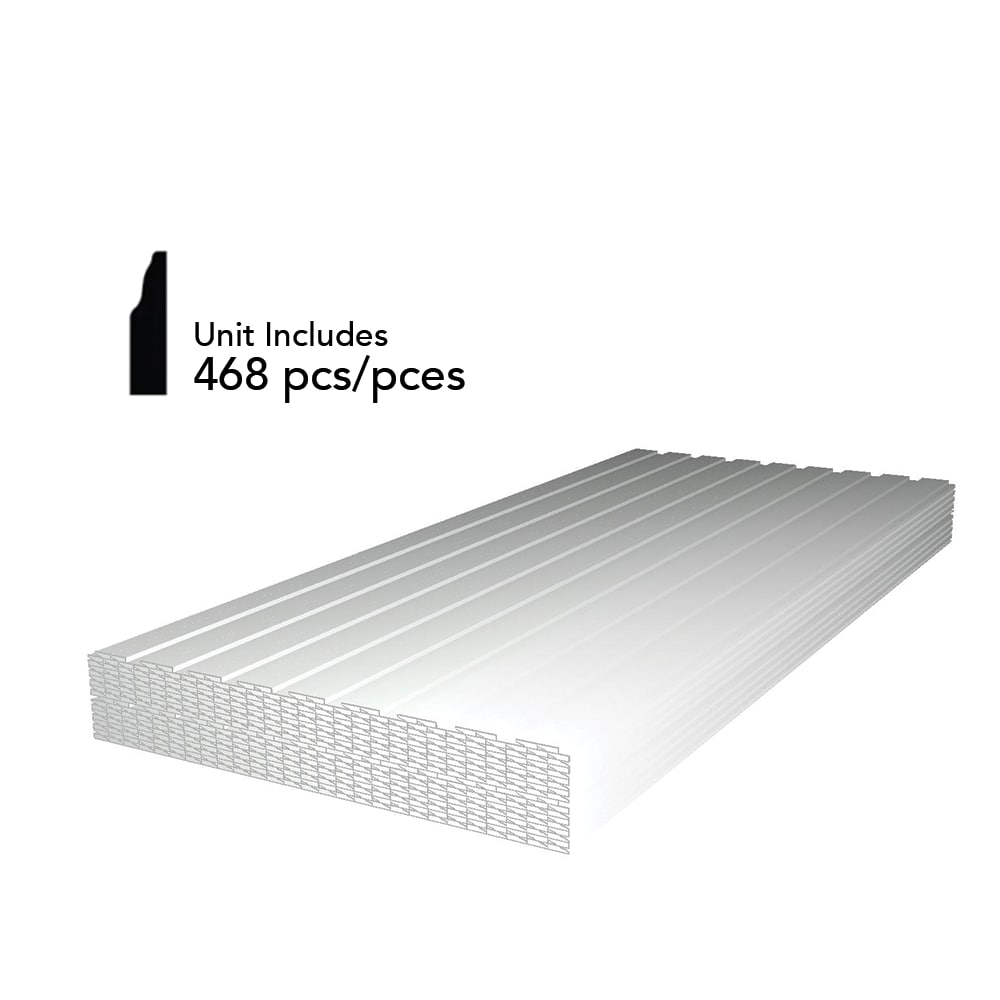 (468 pièces) Moulure de butée de porte en MDF colonial Prmd de 3/8 po x 1 3/8 po x 84 po (unité partielle)