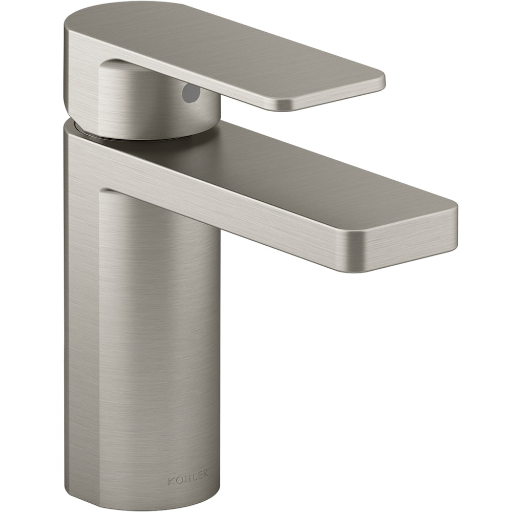 Parallel Single-Handle Single Hole Bathroom Faucet in Vibrant Brushed Nickel