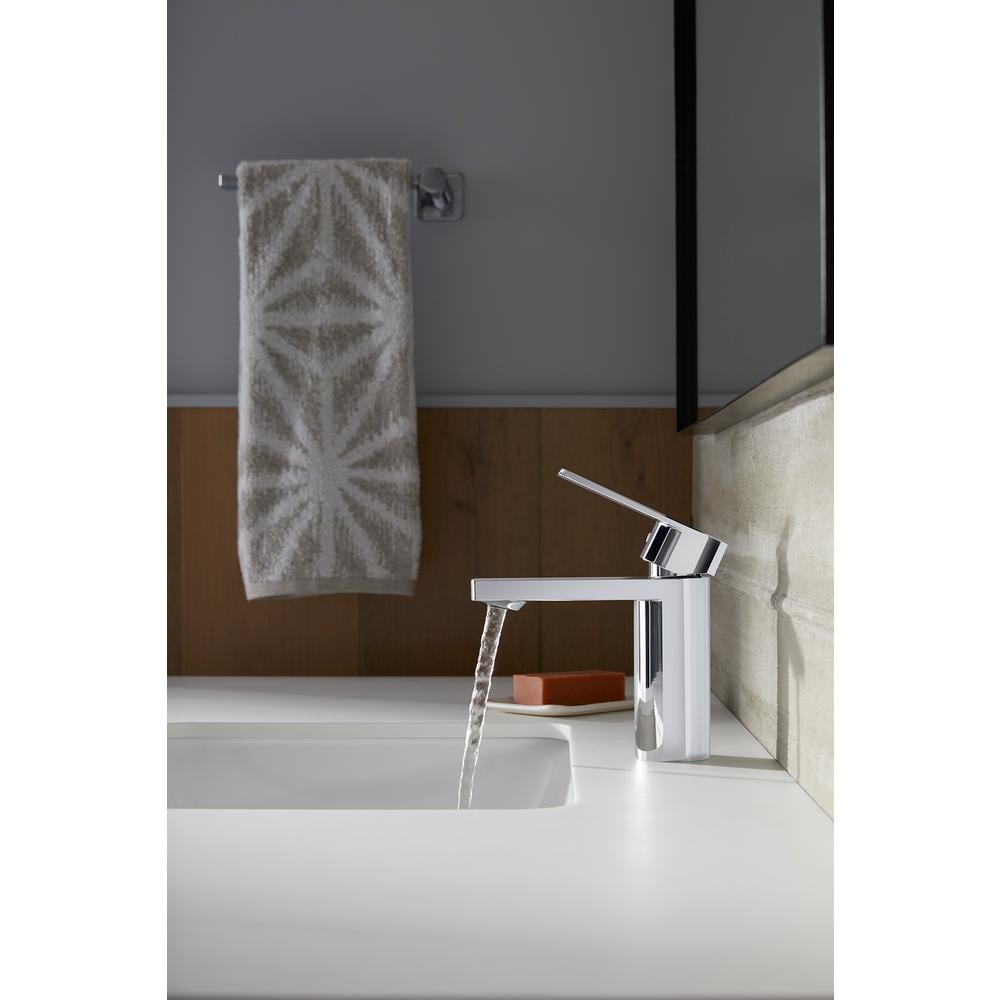 Parallel Single-Handle Single Hole Bathroom Faucet in Vibrant Brushed Nickel