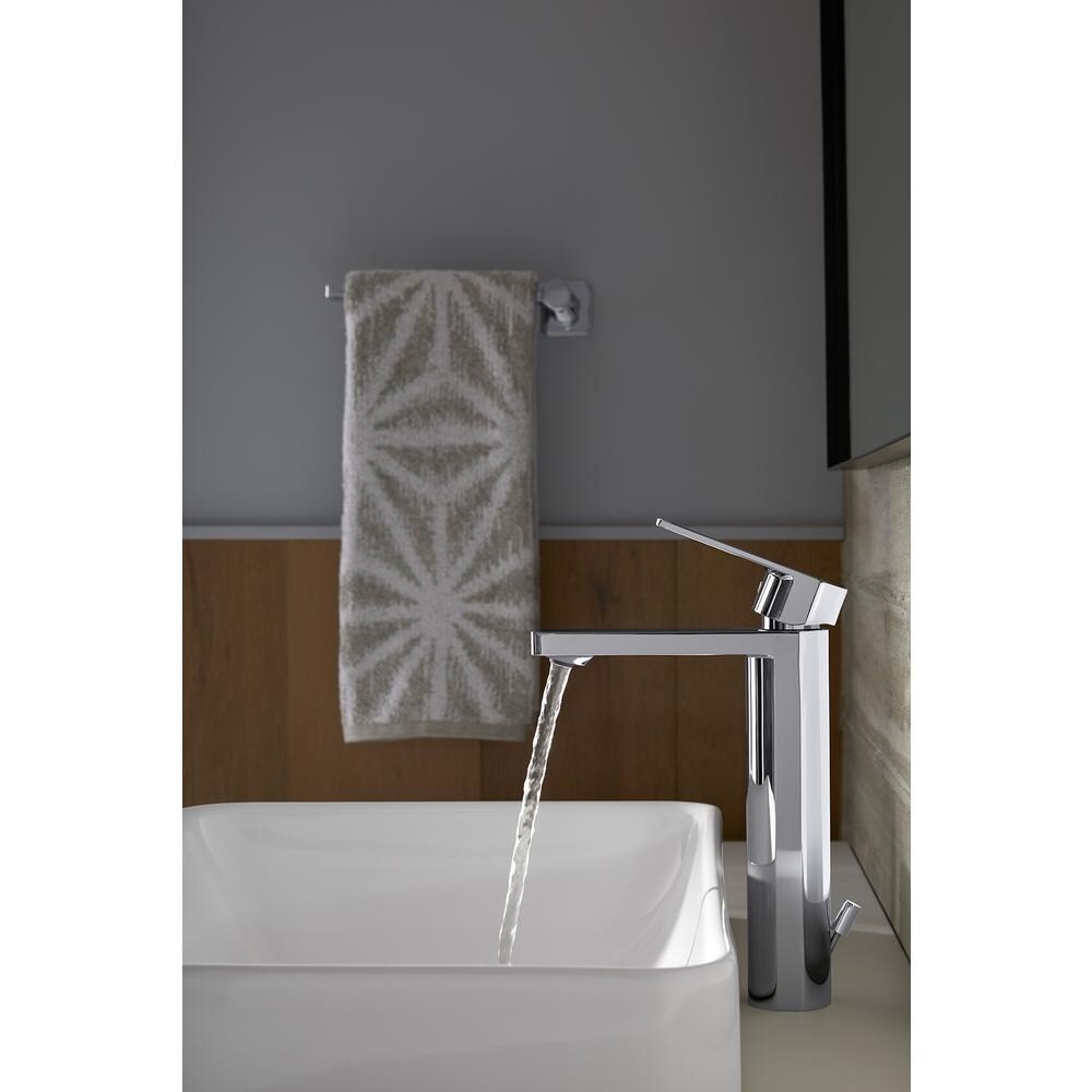 Parallel Tall Single-Handle Single Hole Bathroom Faucet in Vibrant Brushed Nickel