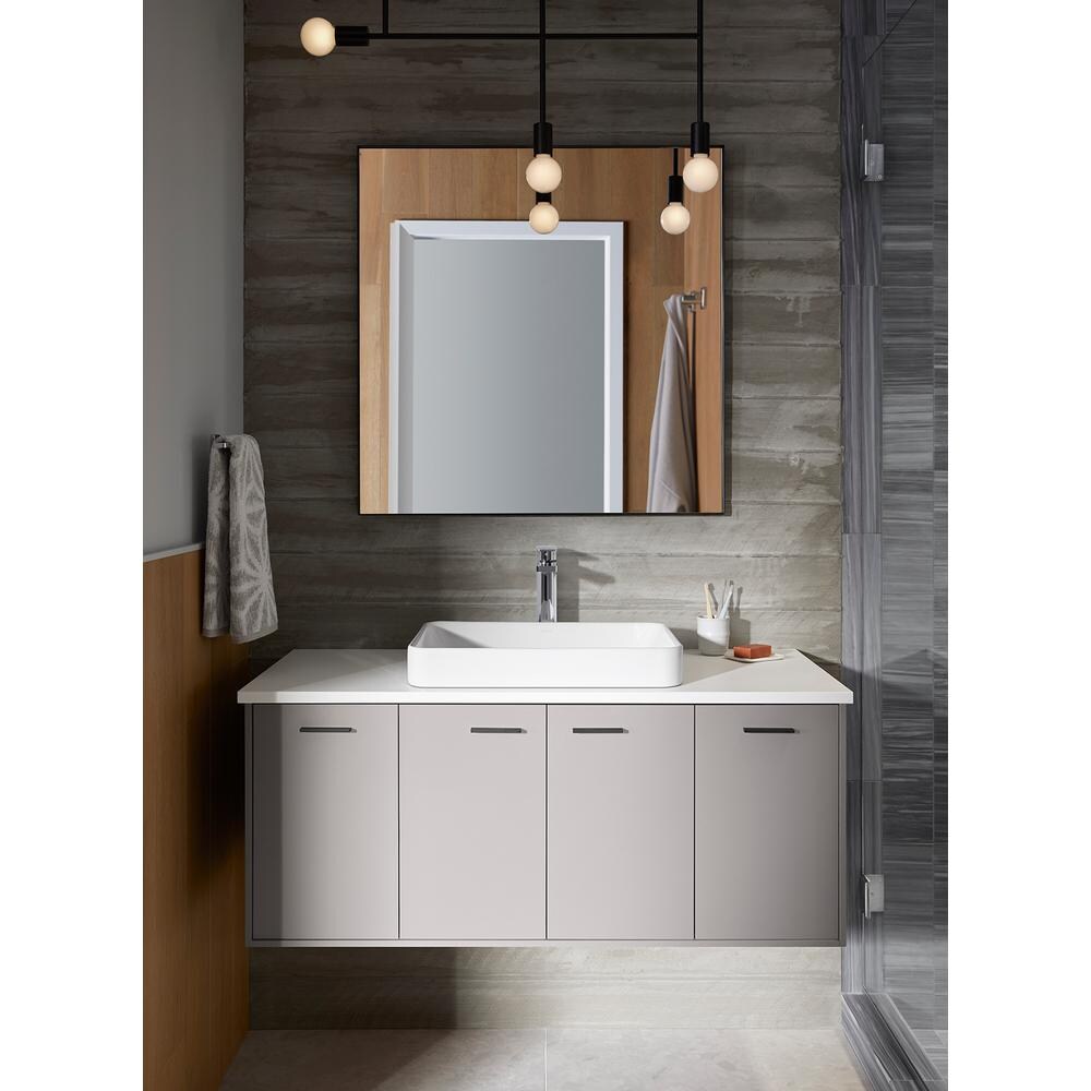 Parallel Tall Single-Handle Single Hole Bathroom Faucet in Vibrant Brushed Nickel