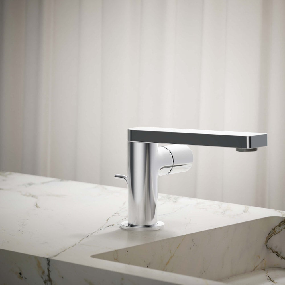 Composed Single-Hand Bathroom Sink Faucet with Pure Handle in Polished Chrome