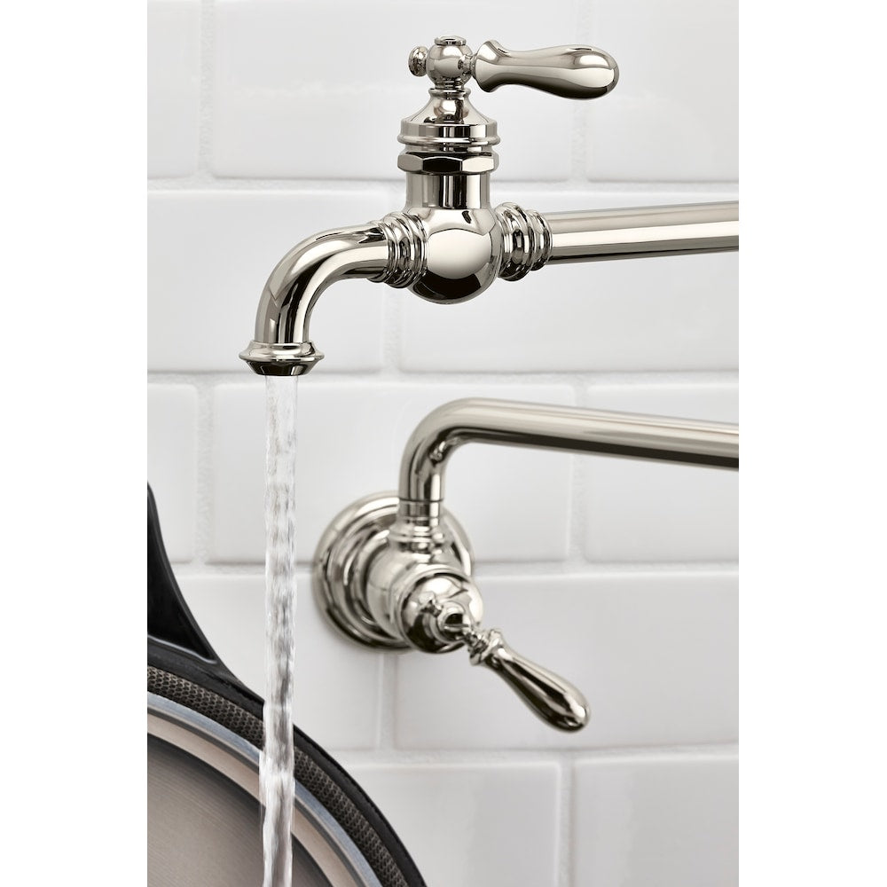 Artifacts Single-Hole Wall Mount Pot Filler Kitchen Sink Faucet Chrome