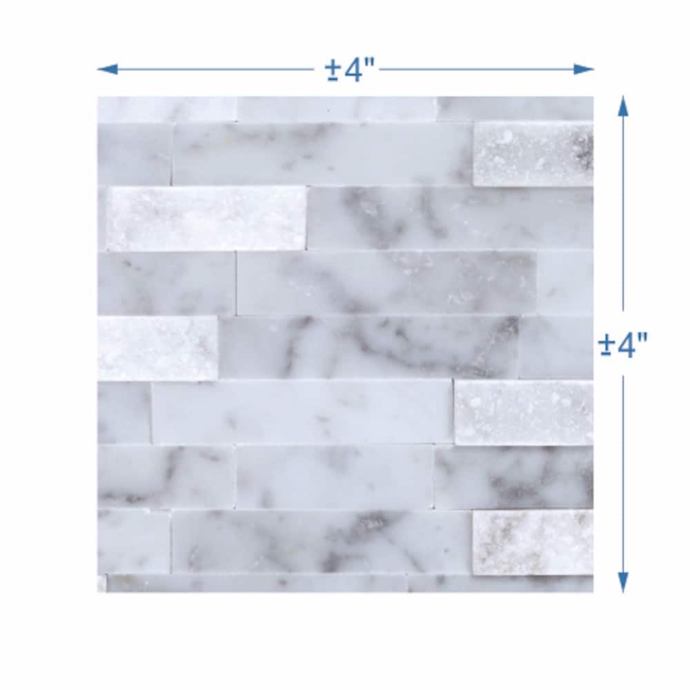 Échantillon à emporter - Carreaux autocollants en marbre Camarillo White 4 po x 4 po x 5 mm (0,11 pi2/unité)
