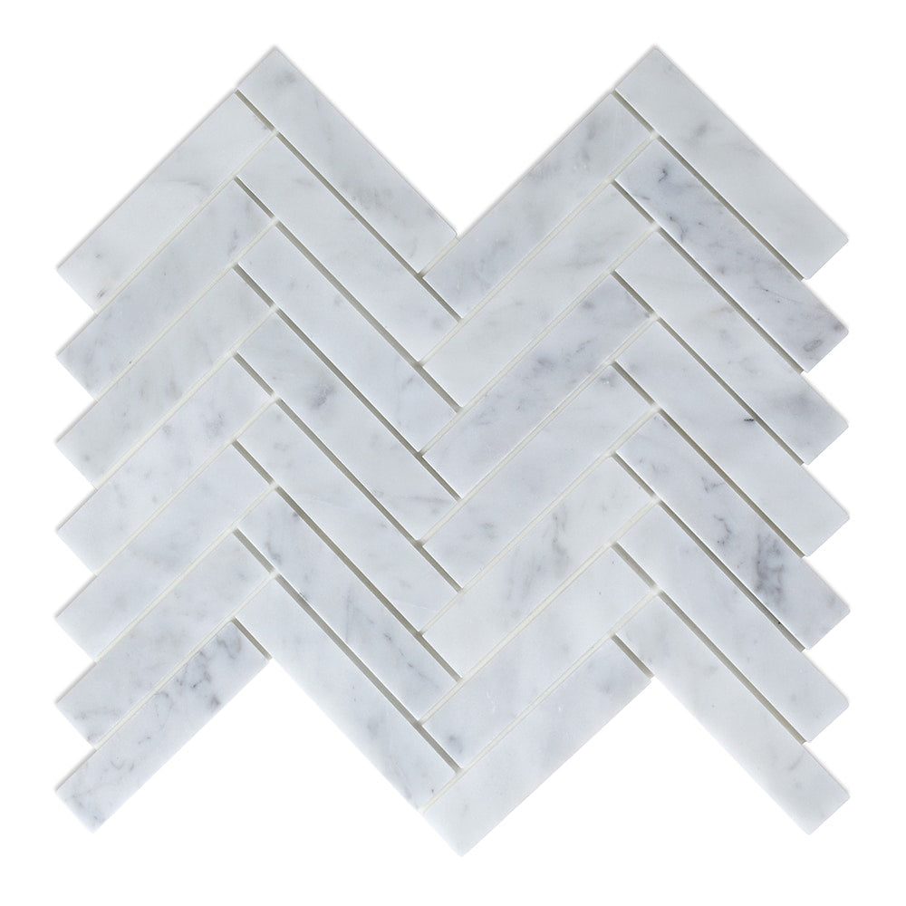 Échantillon à emporter - Carreaux autocollants en marbre blanc Oahu, 4 po x 4 po x 5 mm (0,11 pi2/unité)