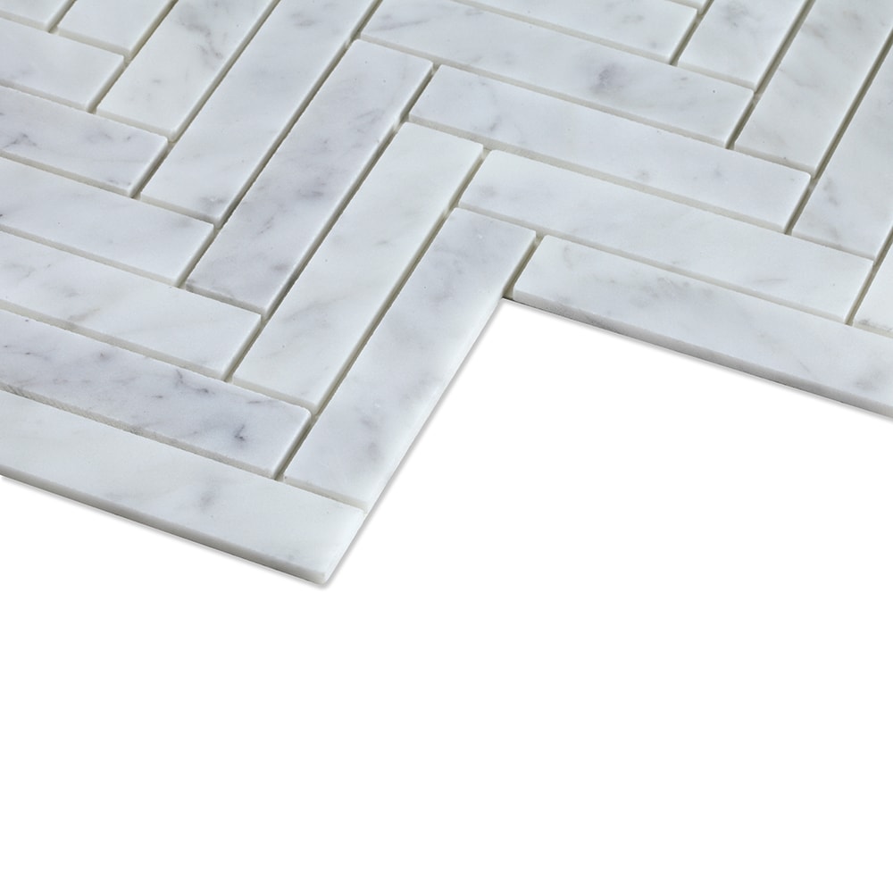 Échantillon à emporter - Carreaux autocollants en marbre blanc Oahu, 4 po x 4 po x 5 mm (0,11 pi2/unité)
