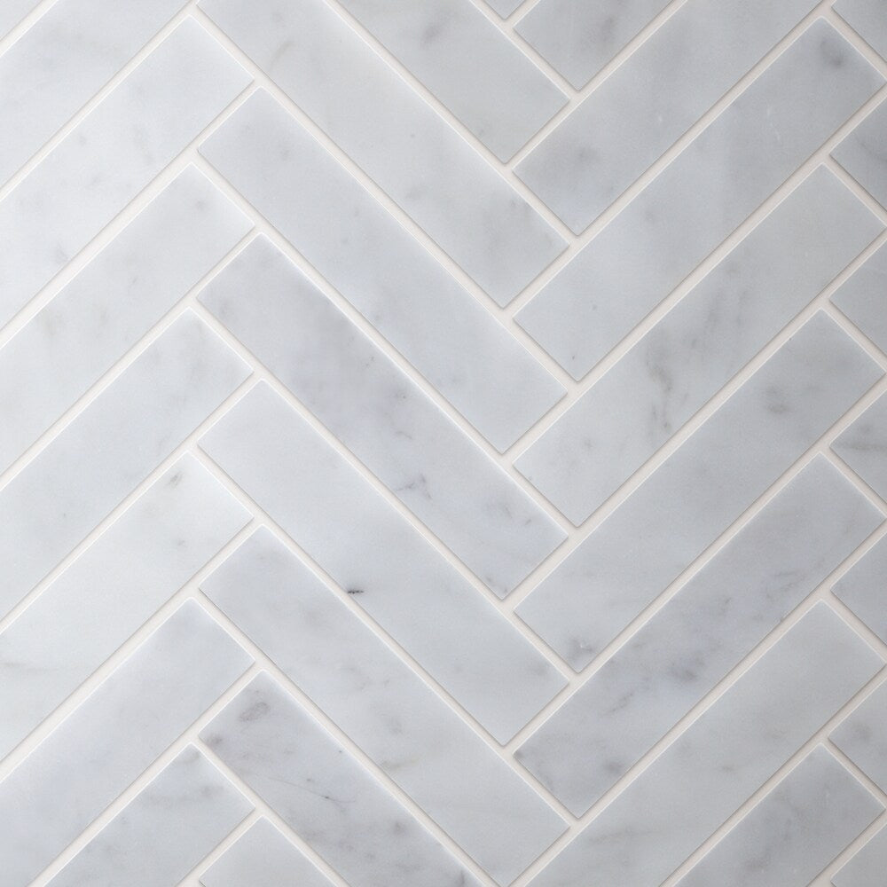 Échantillon à emporter - Carreaux autocollants en marbre blanc Oahu, 4 po x 4 po x 5 mm (0,11 pi2/unité)