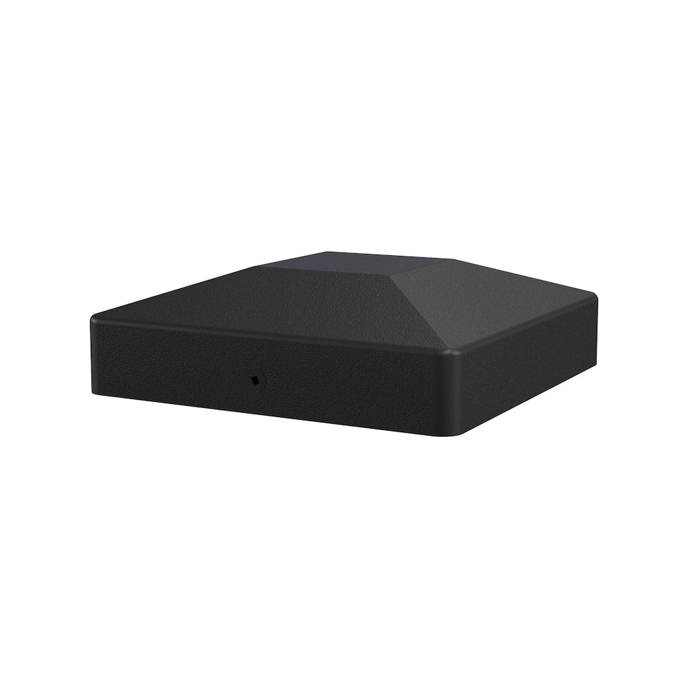 6-inch x 6-inch Black Rigid Plastic Post Cap for Deck or Fence Gate