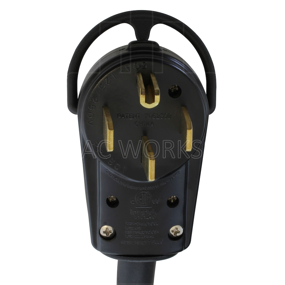 50ft 14-50P 50A Plug to L14-30R 4-Prong 30A Generator Locking Connector