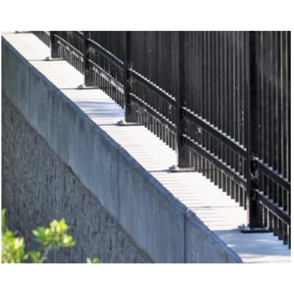 Versai 5' Steel Fence Post with 5" Base Plate Gloss Black