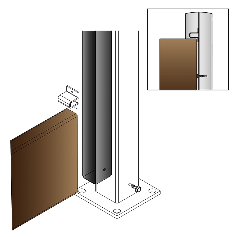 Kit d'entretoises en acier de 0,5 po pour planches de clôture (paquet de 22) noir mat