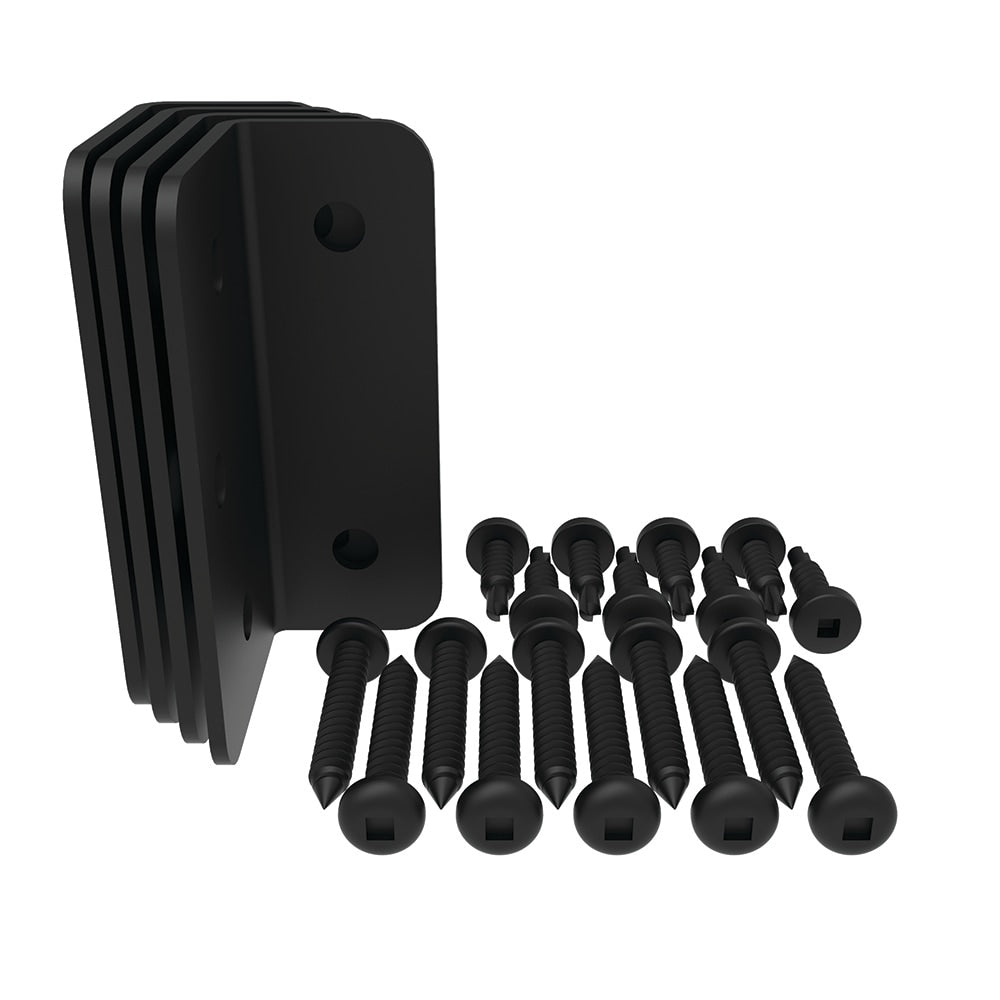 Steel L-Bracket Kit for Fence Panel (4-Pack) Matte Black