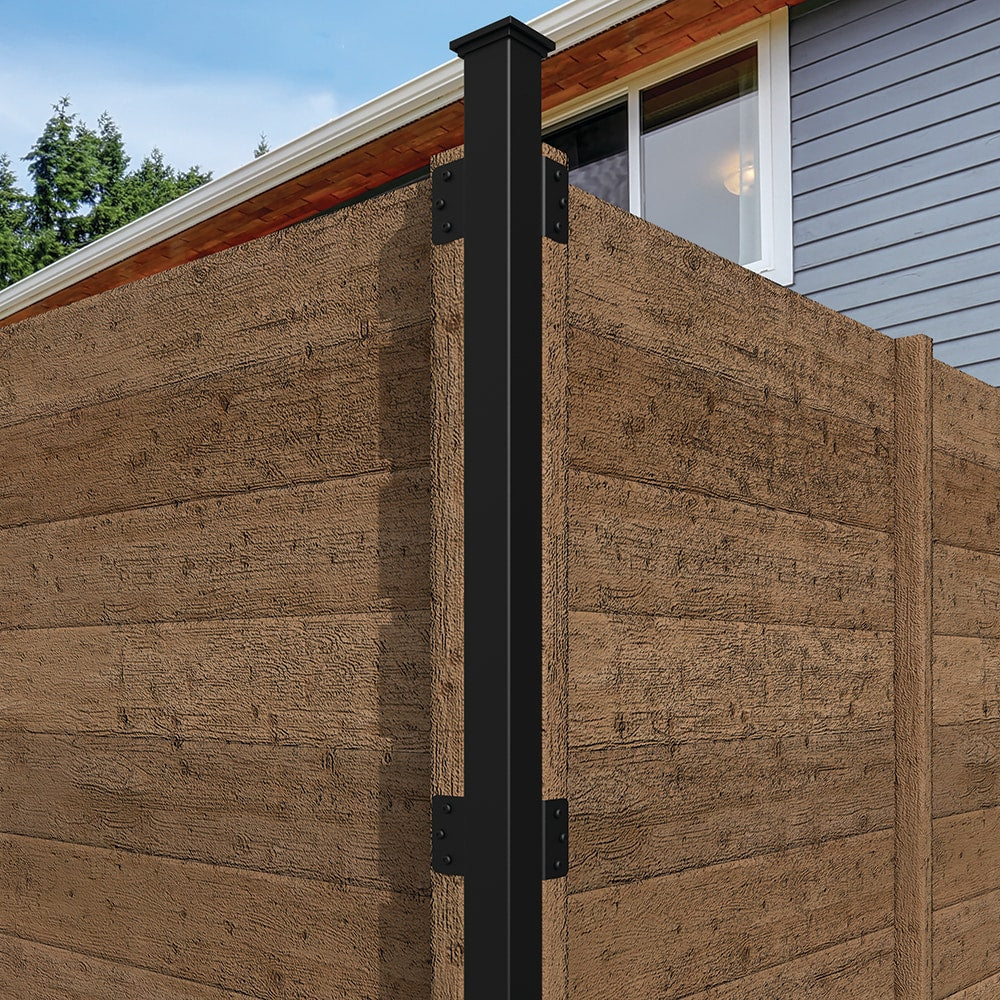 Steel L-Bracket Kit for Fence Panel (4-Pack) Matte Black