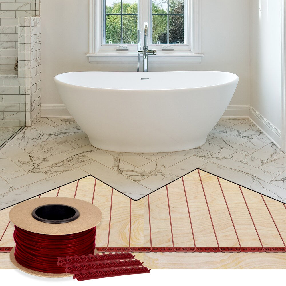 Kit de câble chauffant TempZone 120 V 180 avec thermostat tactile WiFi nSpire 45 pi2 pour carrelage, parquet et LVT