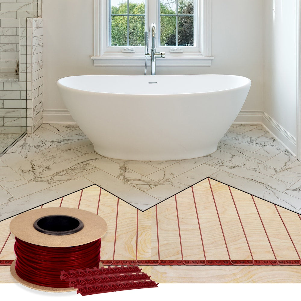 Kit de câble chauffant TempZone 240 V 864 avec thermostat tactile WiFi nSpire 216 pi2 pour carrelage, bois et LVT