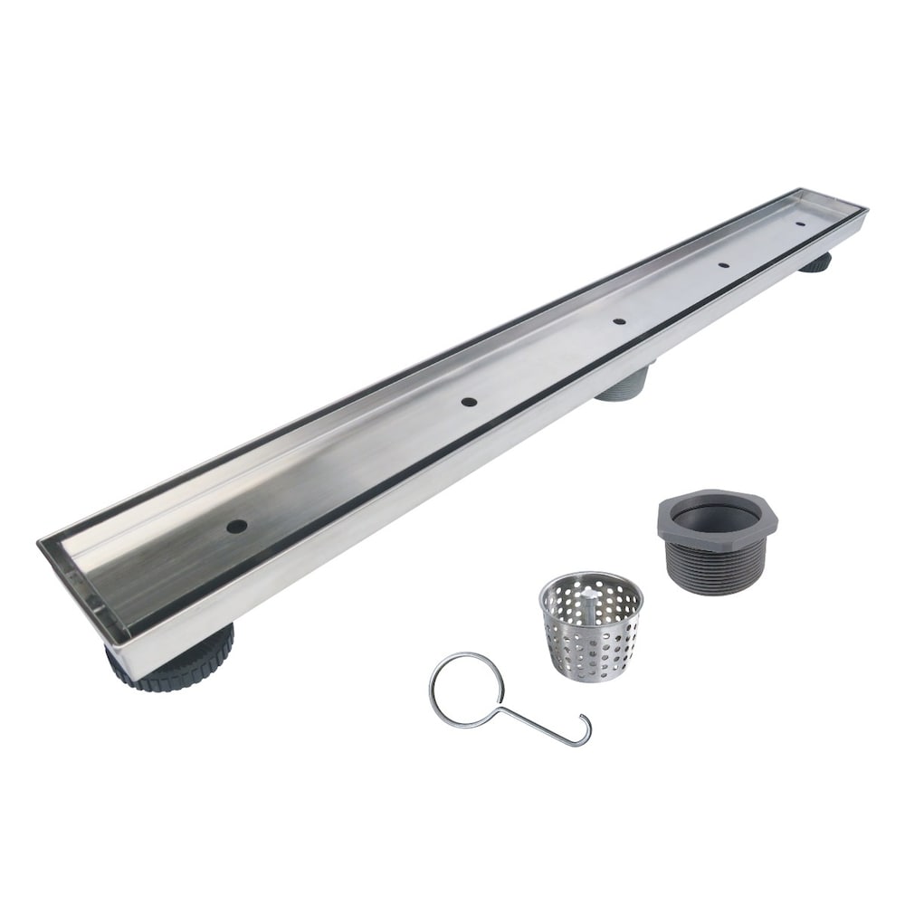 32 in. Stainless Steel Linear Shower Drain with Tile Insert Drain Cover