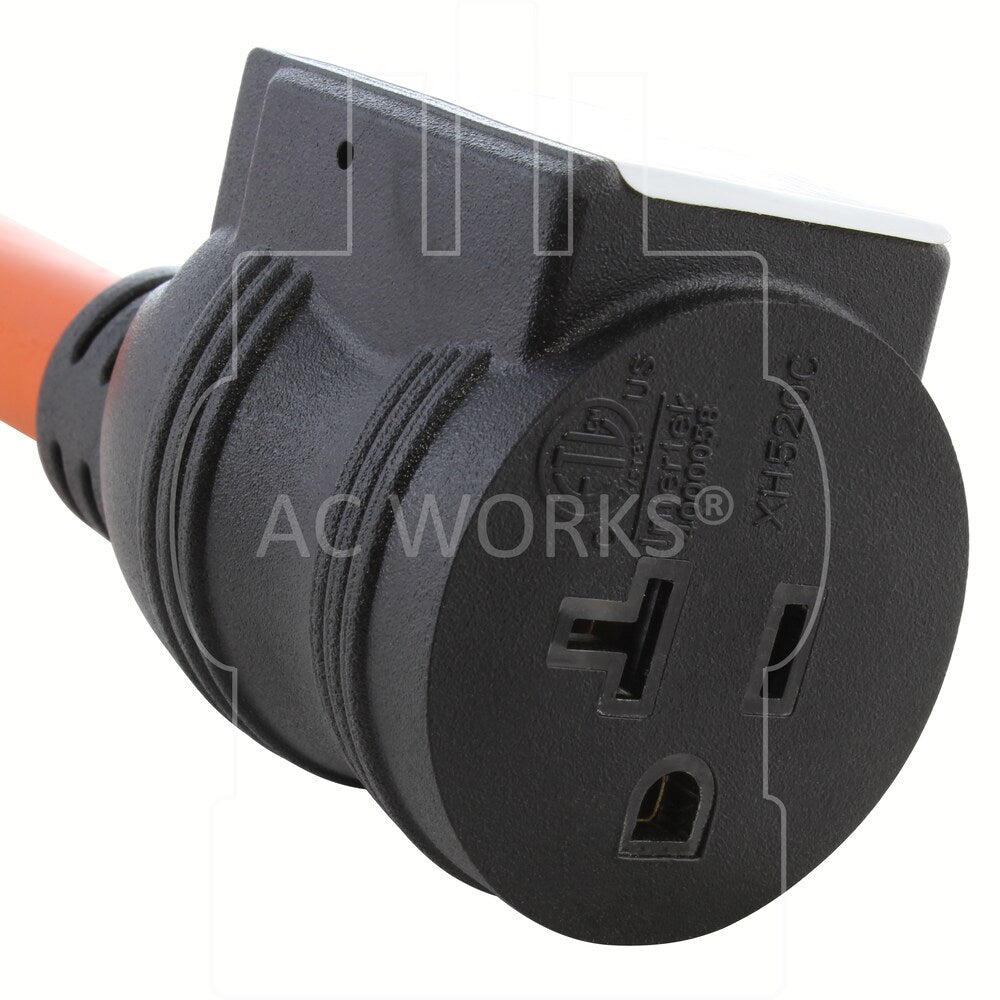 1.5FT 30A 4-Prong L14-30P Locking Plug to Household Outlet with 20A Breaker