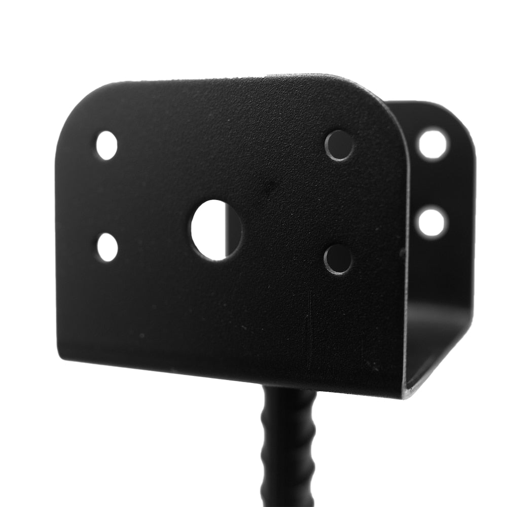 Support de poteau décoratif en acier galvanisé noir de 4 po x 4 po
